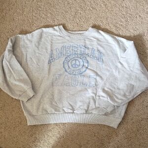 American Eagle Outfitters Light Gray Crewneck Sweater